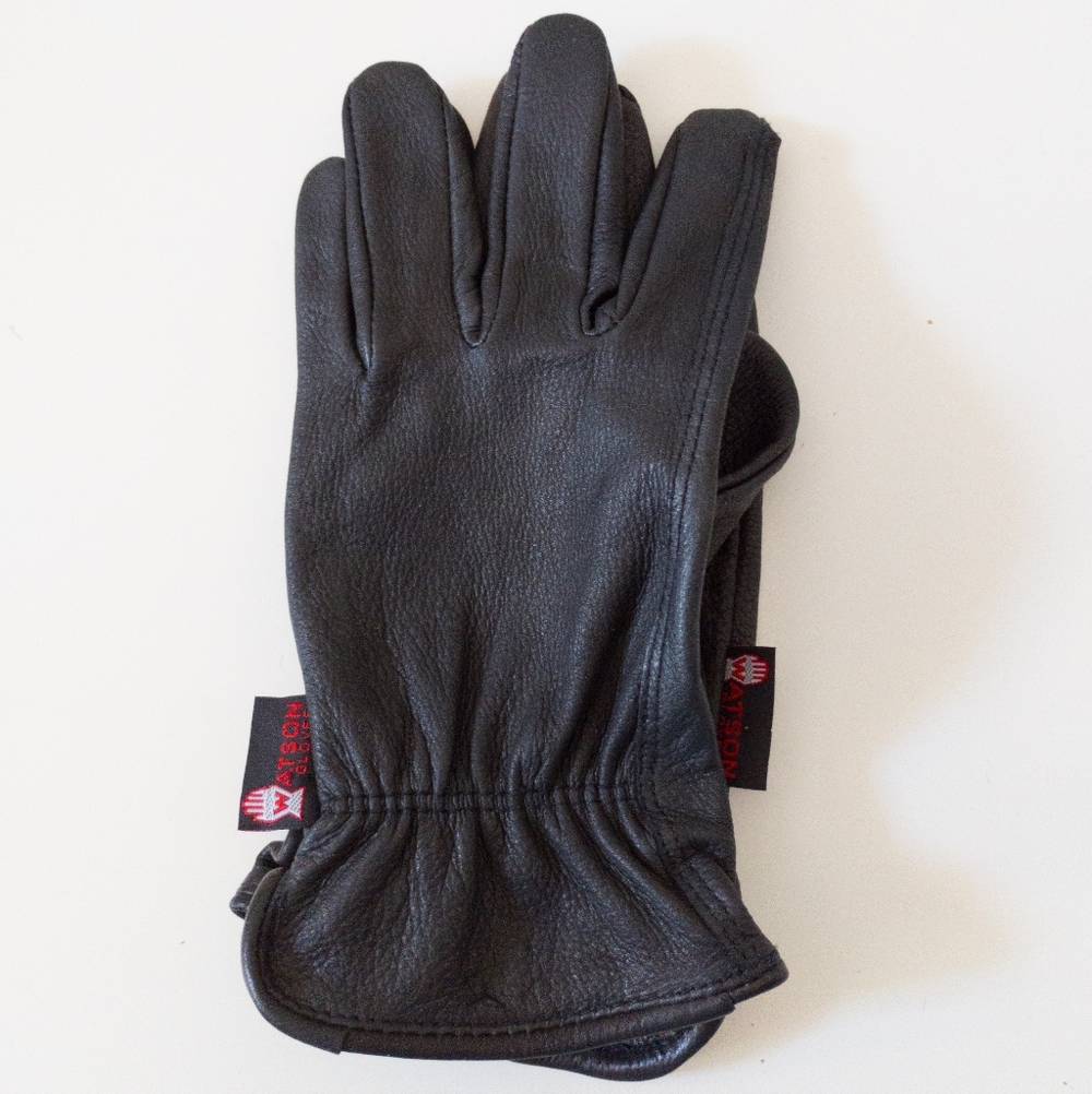 Watson Gloves 587 Range Rider Black Full Grain Deerskin Leather Drivers Gloves S
